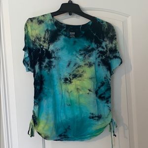 PINK Tie Dye Side Scrunch T-Shirt